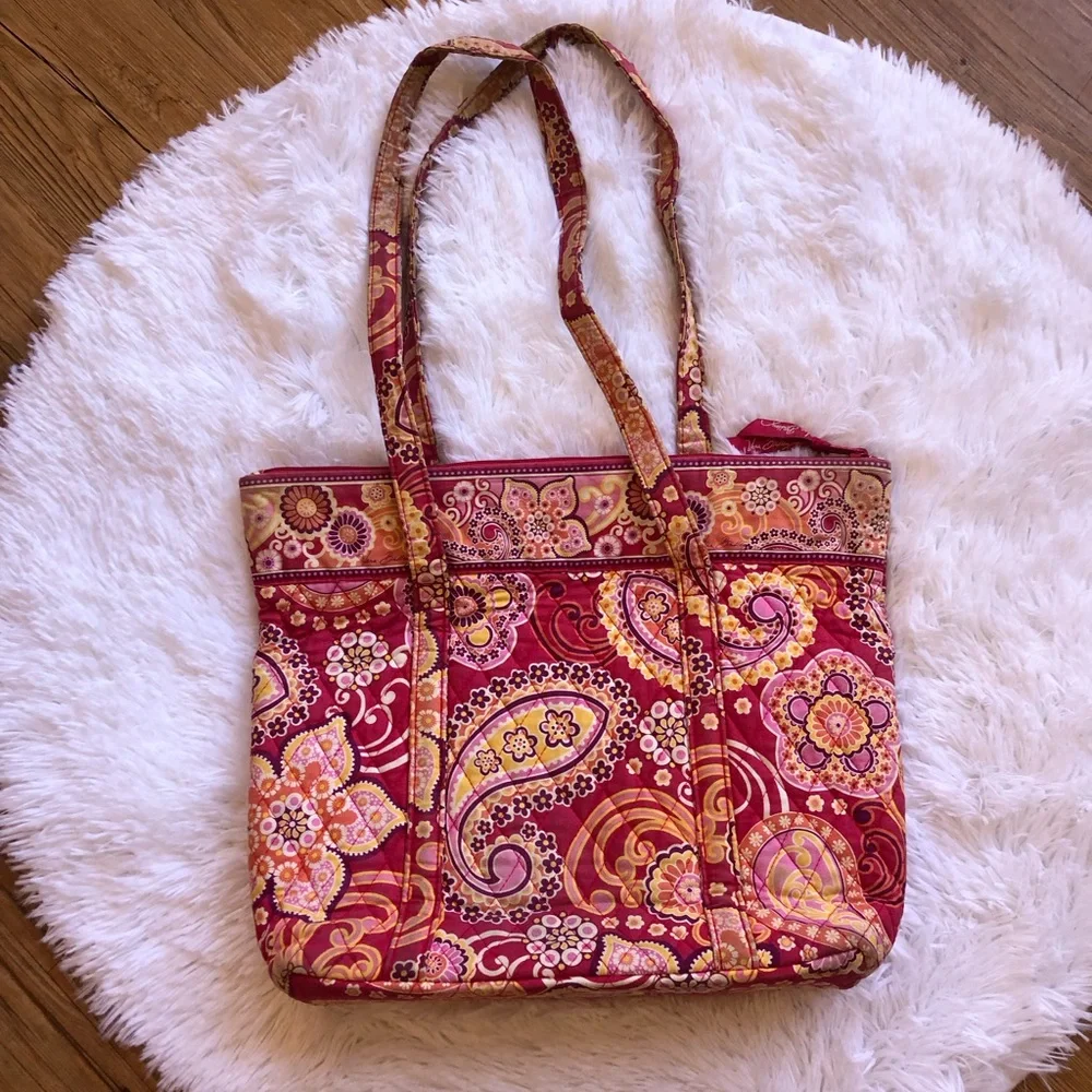 Vera Bradley Raspberry Fizz Quilted Tote Bag - Picture 7 of 13